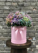 Цветочная композиция из Гипсофила и Розы в шляпной коробке #REPLACE_PRED# Кочубеевском