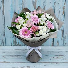 Букет цветов из:  Герберы, Альстромерии и Хризантемы в Кочубеевском