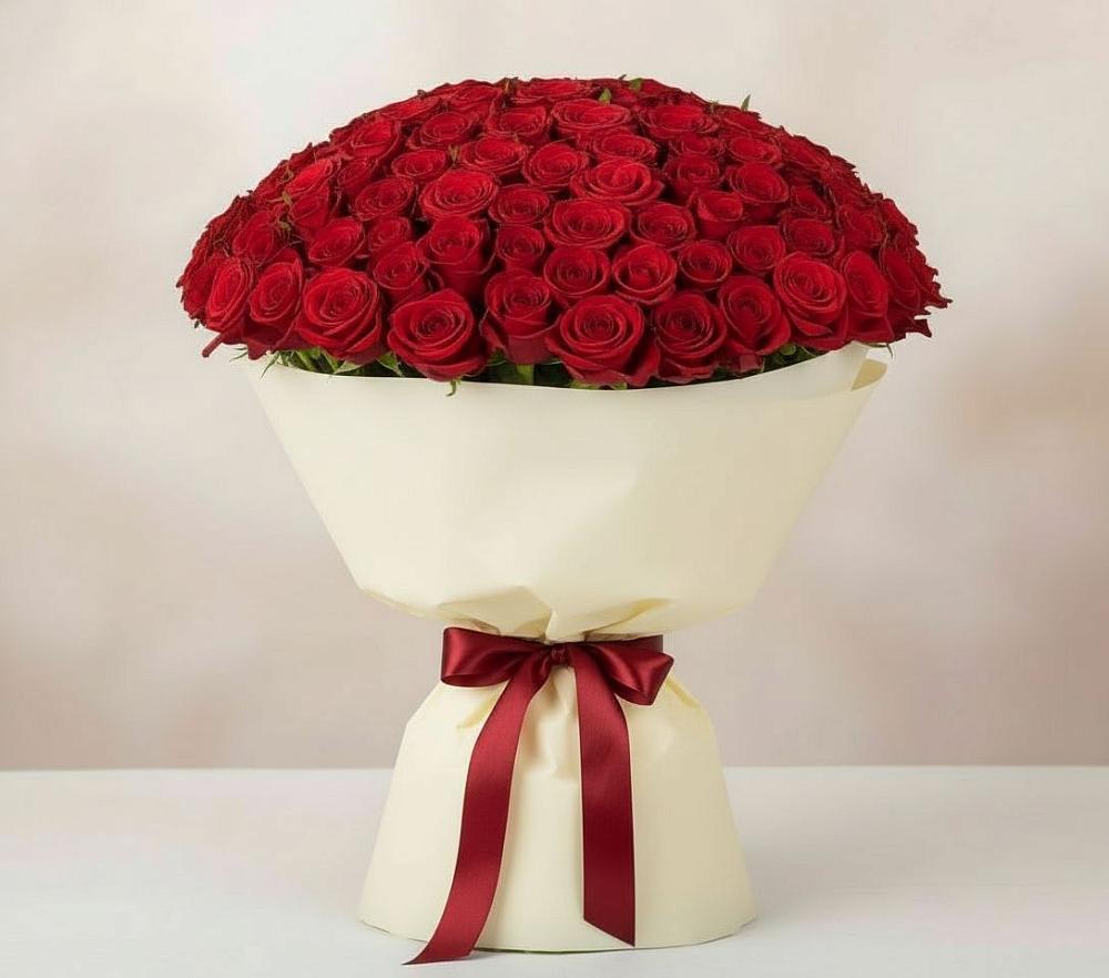 Букет 101 Красная роза Милано в Кочубеевском