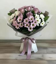 Букет цветов из:  Хризантемы и Розы #REPLACE_PRED# Кочубеевском