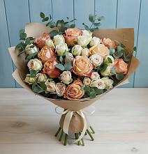 Букет цветов из:  Альстромерии и Розы #REPLACE_PRED# Кочубеевском